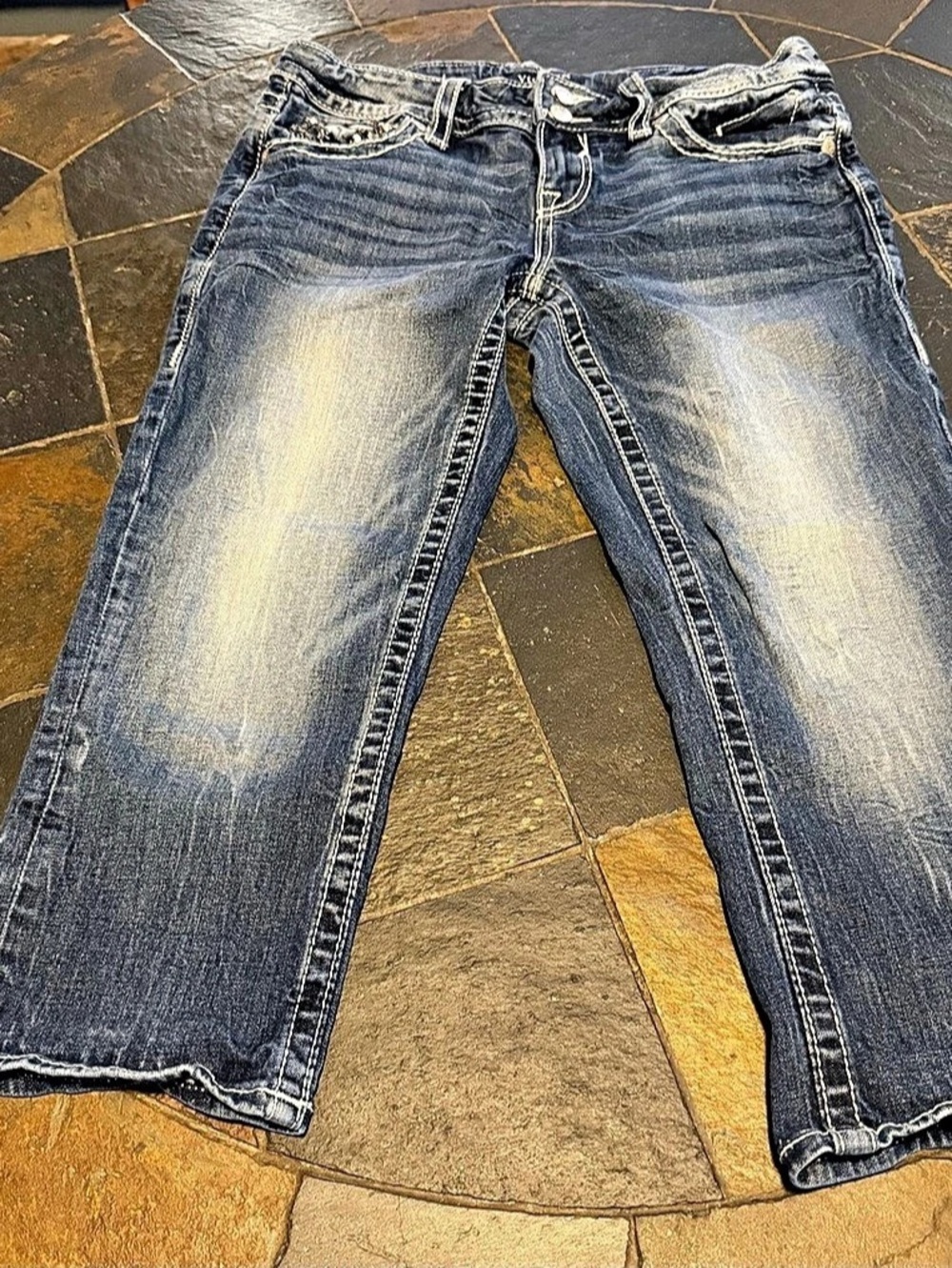 Vigoss Carly woman’s Blue Bootcut Jean capris Size 7/8